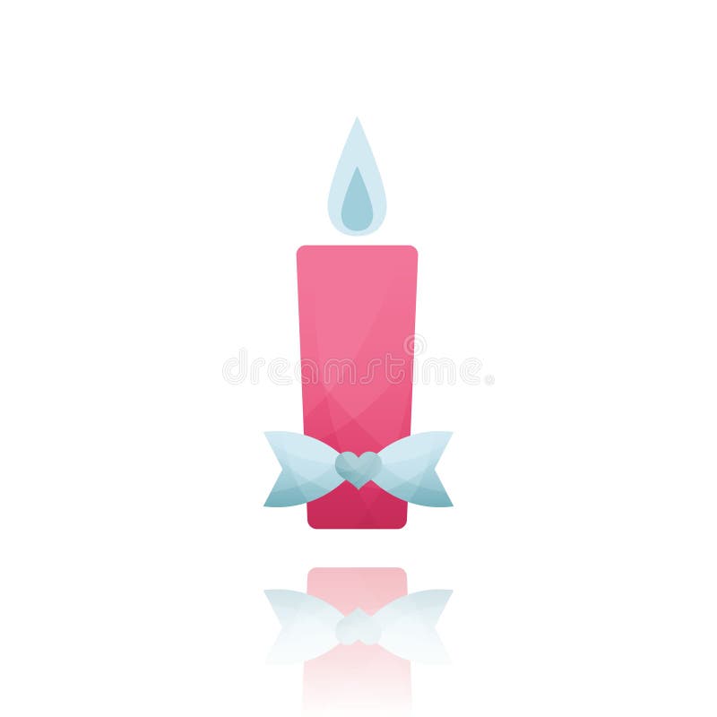 Candle with a Ribbon. Vector Illustration Decorative Design Stock
