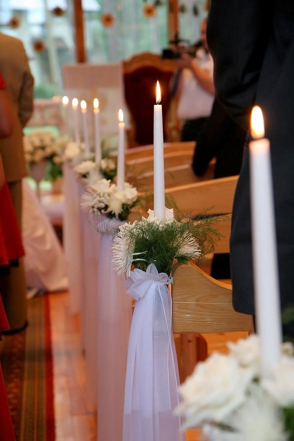 Candle row in the church