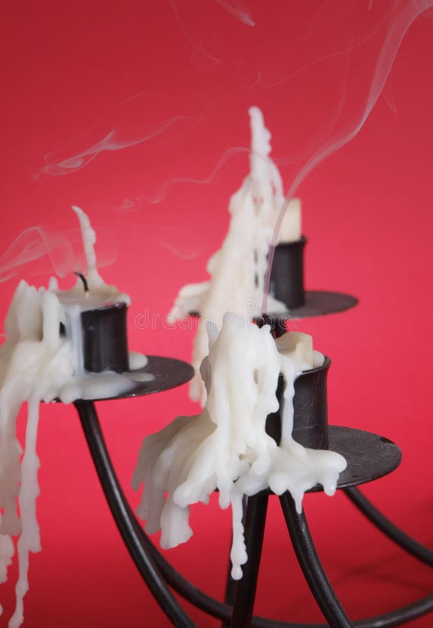 Candle with smoke stock image. Image of decoration, energy 12423797