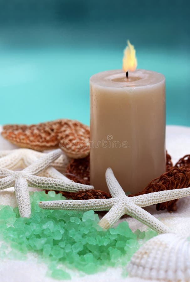 Candle and spa item stock image. Image of calm, beauty 6449415