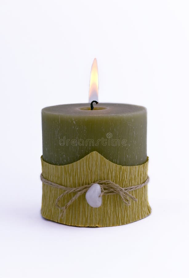 Candle with stone