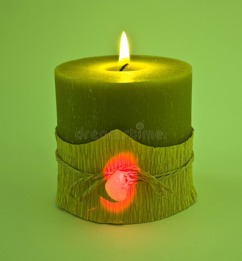 Candle with stone