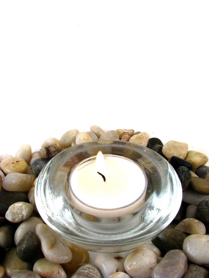 Candle and Stones stock photo. Image of nature, smooth 7349858