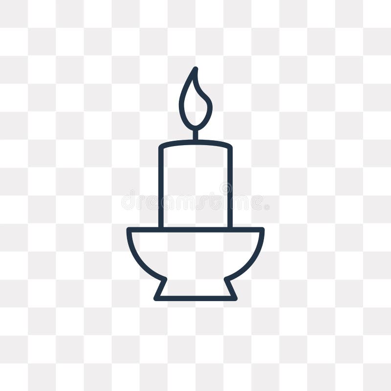 Candle vector icon isolated on transparent background, linear Ca vector illustration