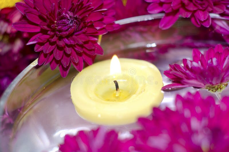 Candle in water stock image. Image of burn, fresh, aromatherapy 22534559