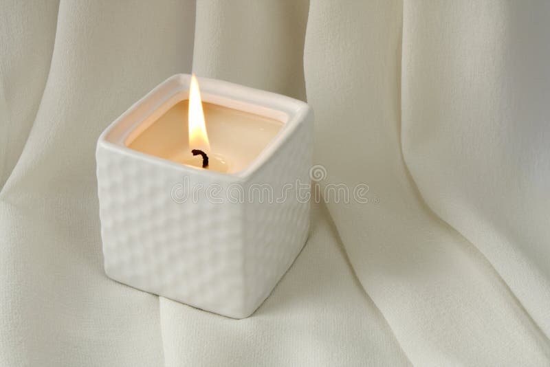 Candle on white