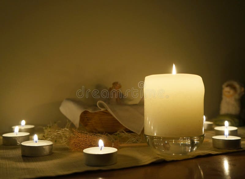 Candles on altar stock image. Image of highlight, candlelight 66835337