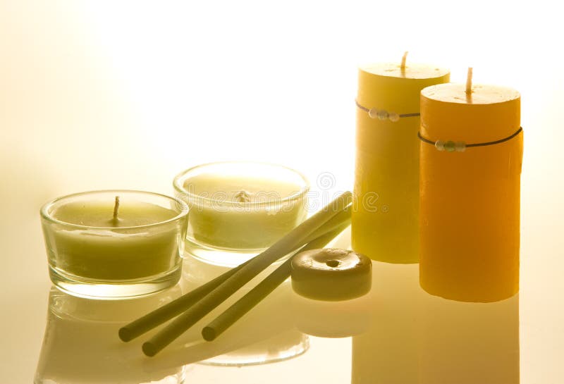Candles aroma therapy stock images