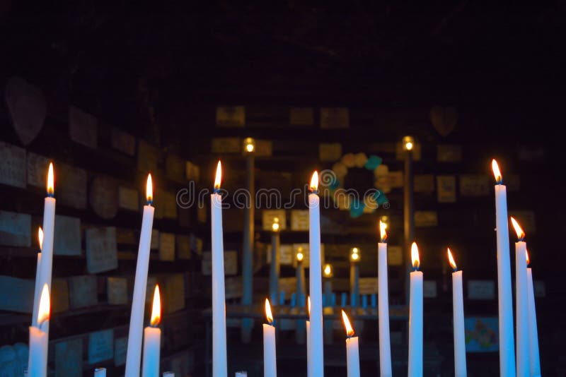 Candles Burning in a Chapel Stock Photo Image of inside, detail 84659102