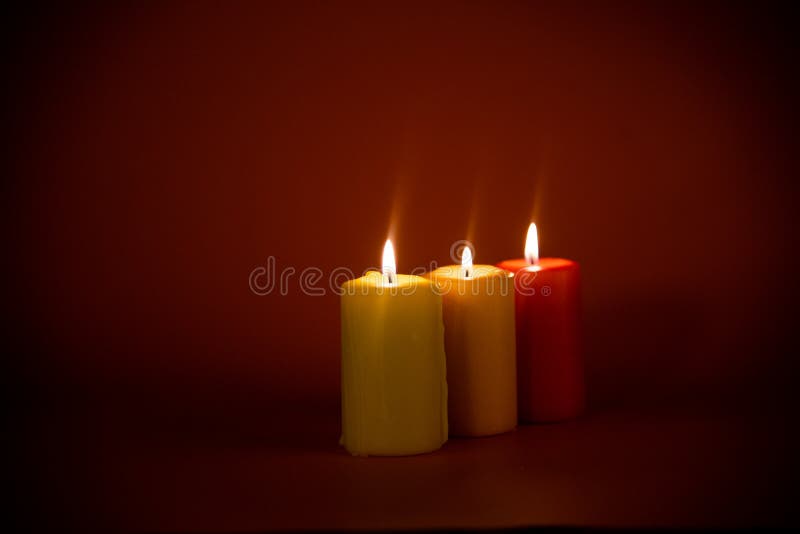 Candle Light Orange Background at Night Stock Image Image of