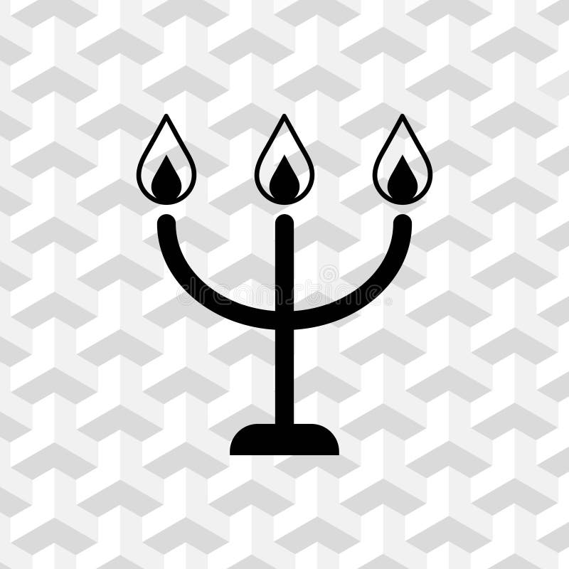 Candles on a Candlestick Icon, Vector Illustration. Flat Design Style