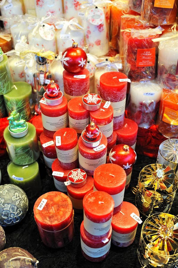 Candle Shop In Christmas Market Editorial Photography Image of