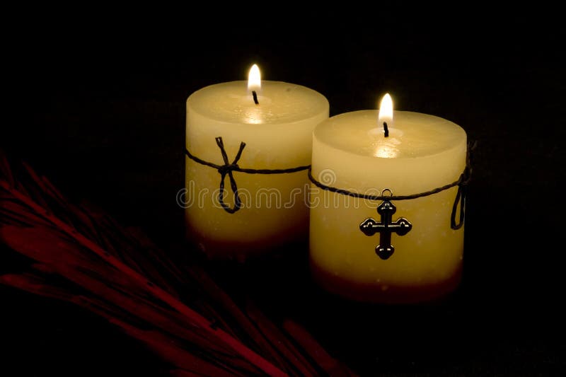 Candles and cross