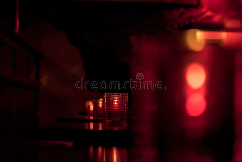 Candles in a Dark Bar in New York City Stock Image Image of glass