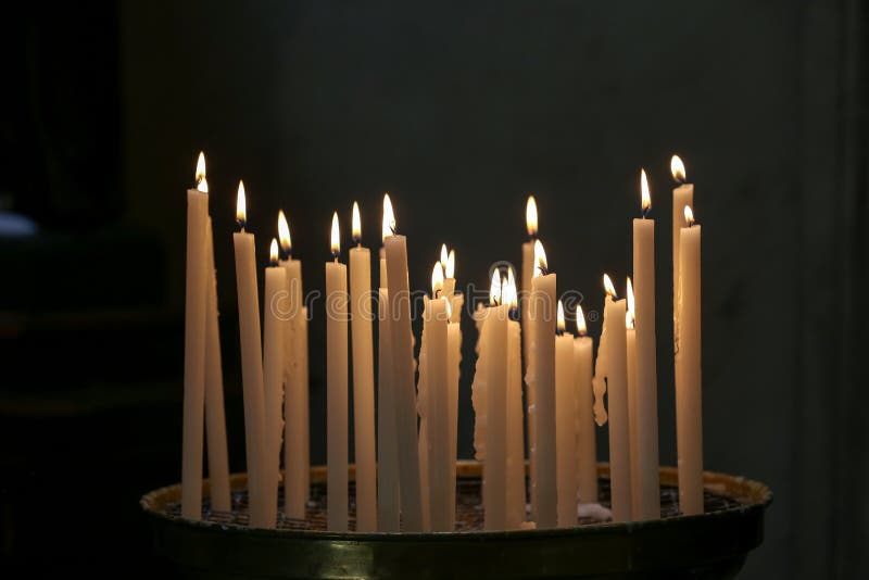 Candles in the Dark of a Church Stock Image Image of dark, belief