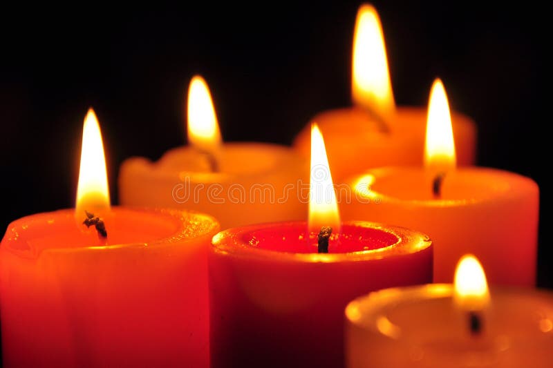Candles in darkness. stock photo. Image of closeup, darkness - 14369342