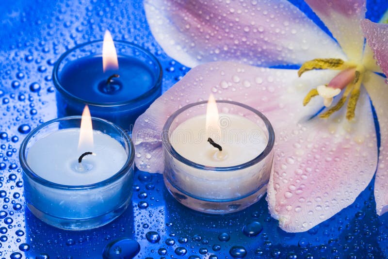 Candles with flower