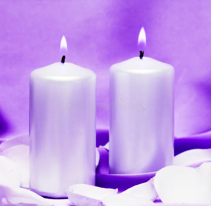 Candles with flower