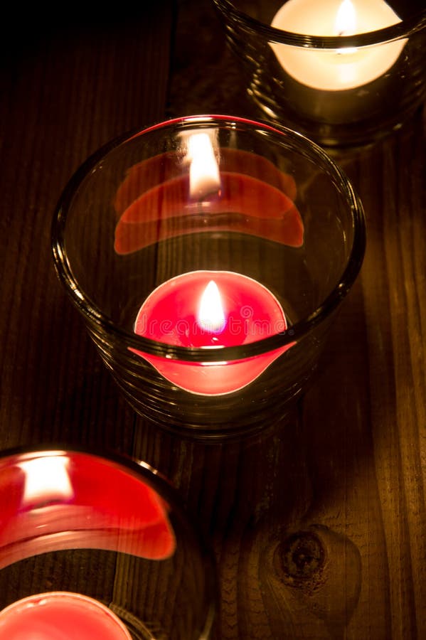 Candles in Glasses at Daylight Stock Photo Image of decor, grunge
