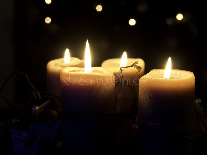 Candles stock image. Image of christmastime, light, four 48551621