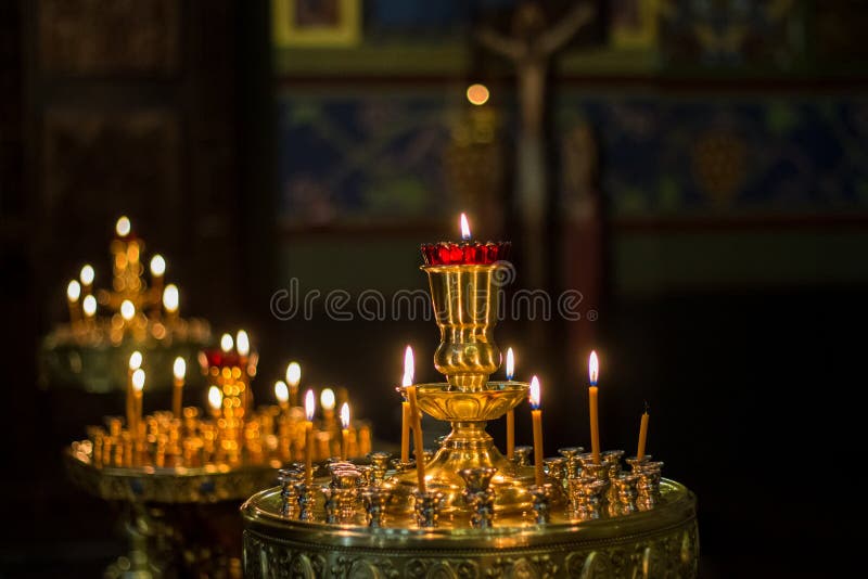 Candles in the Orthodox Church Stock Image Image of religion, yellow