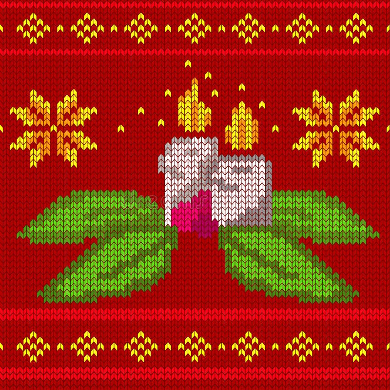 Candles Seamless Knit Pattern Stock Vector Illustration of wool