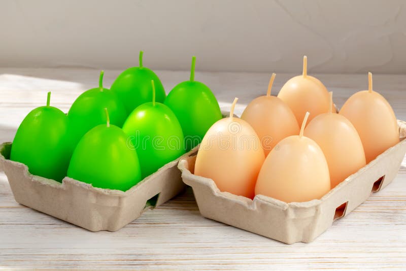 Candles in the Shape of Eggs in Trays Stock Photo Image of religion