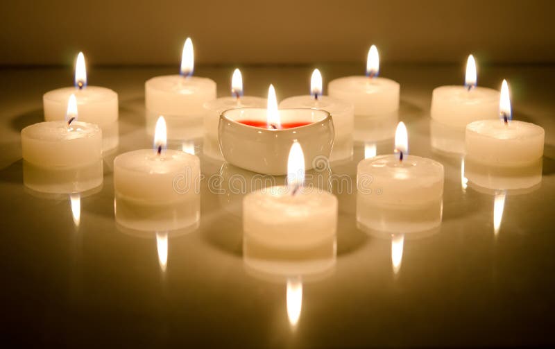 Candles in the shape of heart