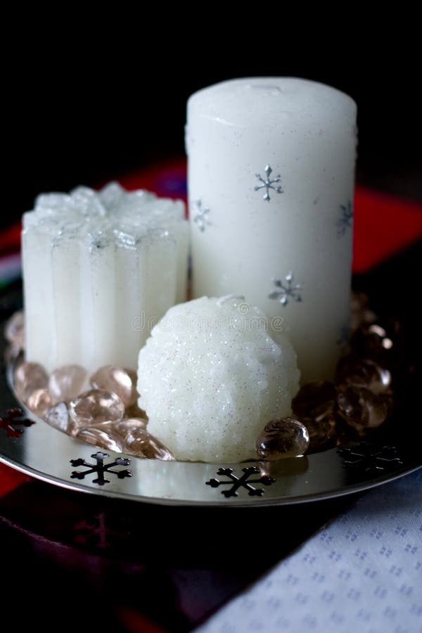 Candles with snowflakes