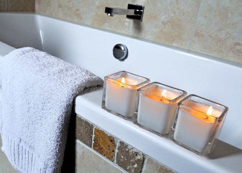 Candles at spa stock image. Image of health, bathroom 14550365