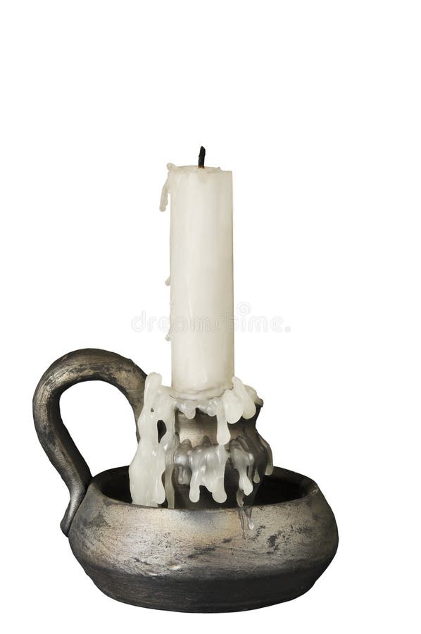 Candlestick ancient with a candle