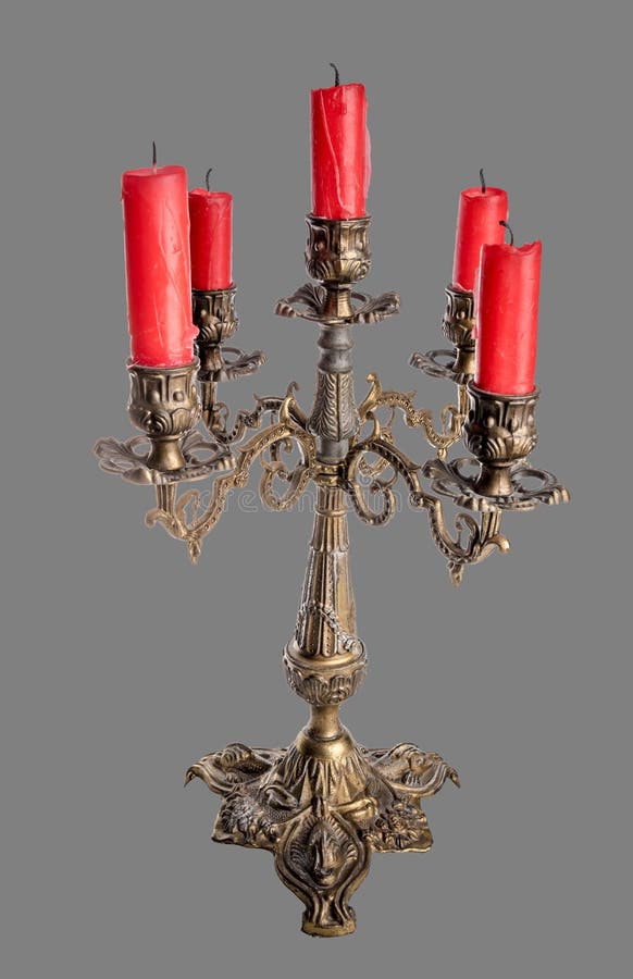 Candlestick with 5 candles stock photo. Image of medieval 79145064