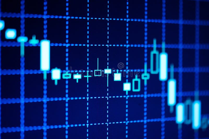 Candlestick chart showing a decreasing trend royalty free stock photo