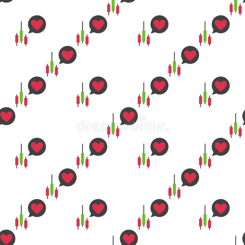 Candlestick Chart with Speech Bubble vector seamless pattern stock illustration