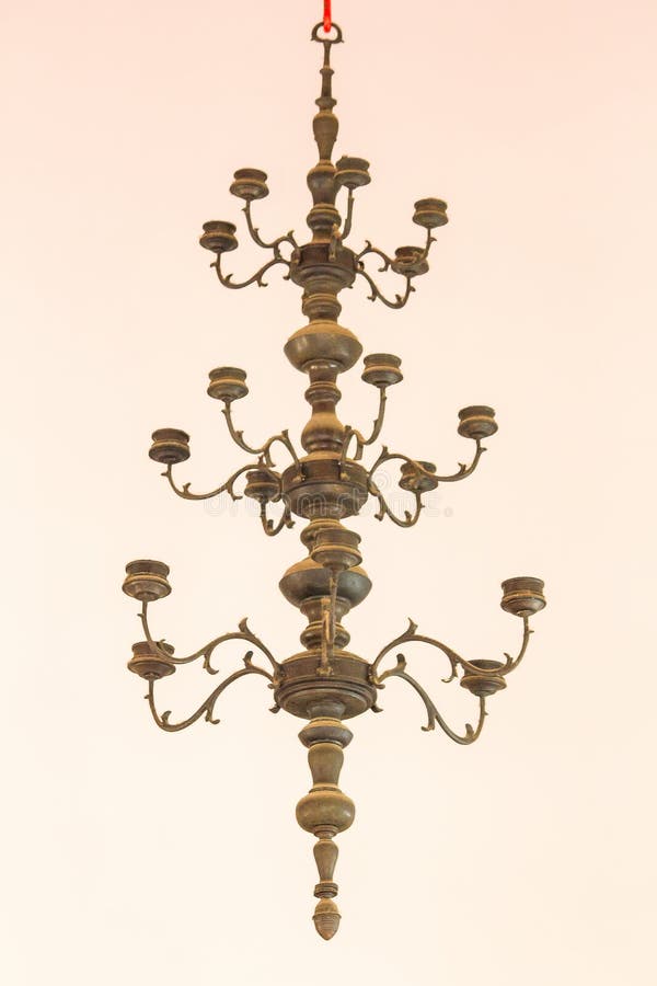 Candlestick, Old Brass, Hanging on the Ceiling Stock Image Image of