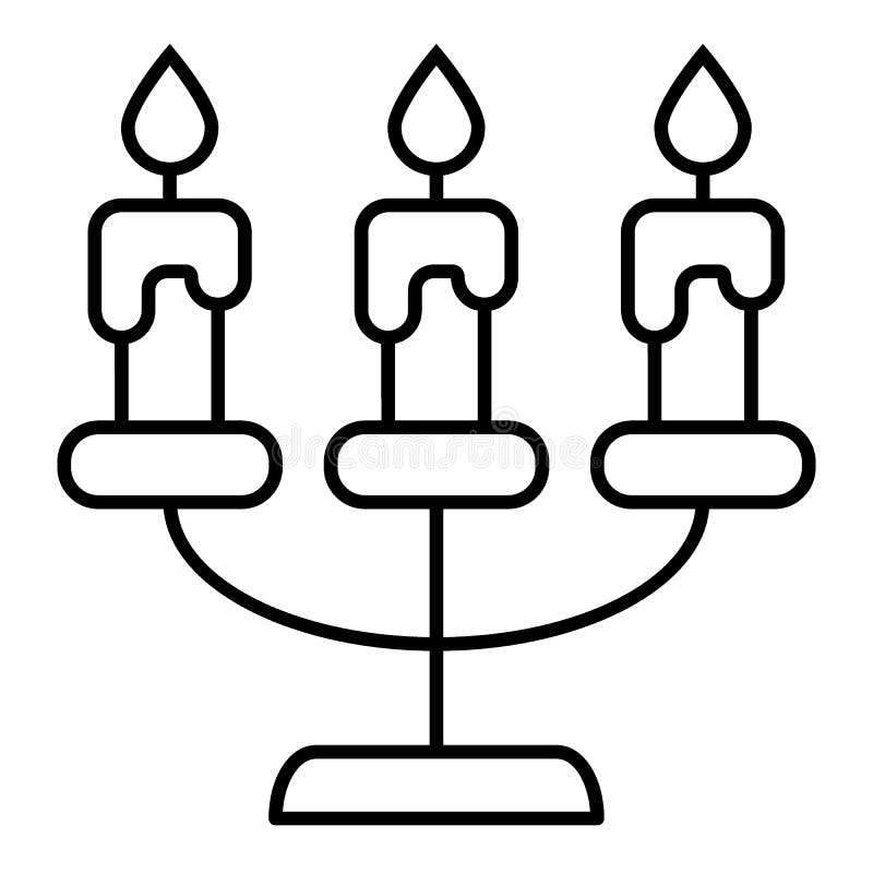 Candlestick Thin Line Icon. Candelabrum Vector Illustration Isolated on