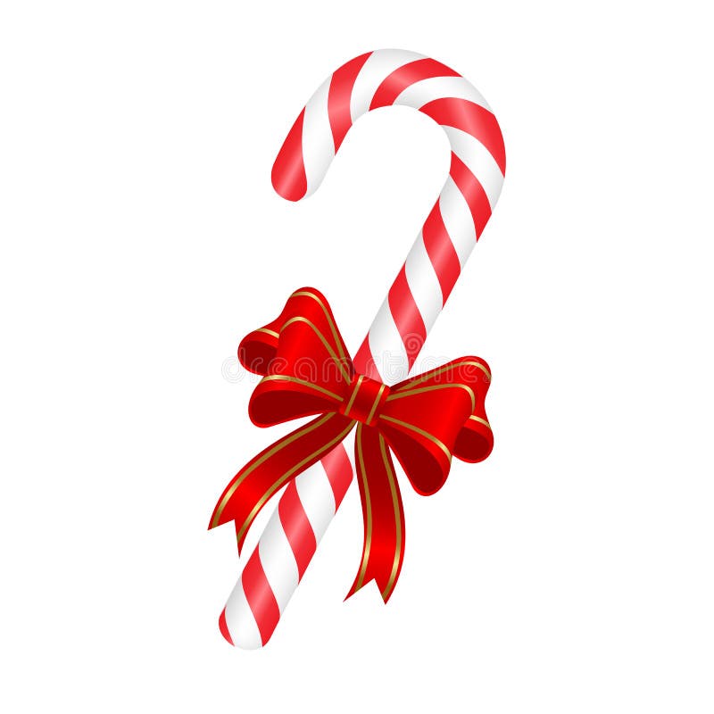Christmas candy cane decorated with a bow and holly Stock Vector by  ©jara3000 4067747