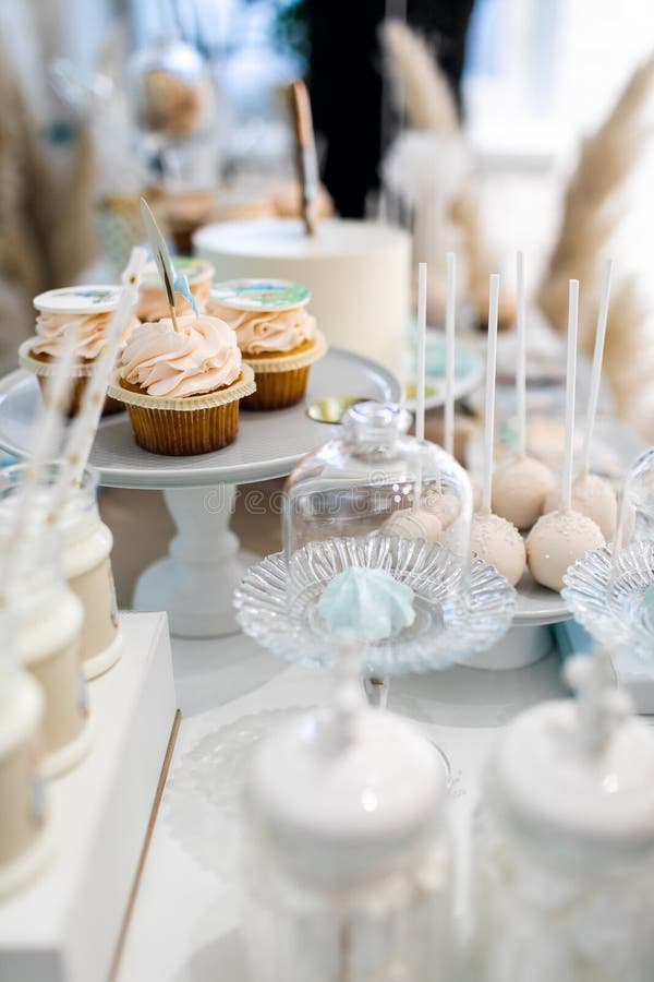 Candy Bar with Balls, Macaroon on Candy Bar Stock Photo Image of