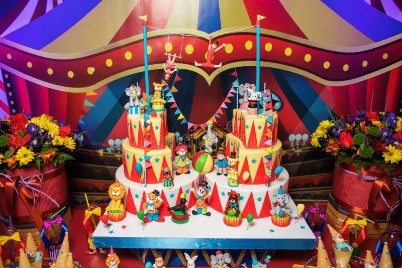 Candy Bar with Sweets. Cake, cookies, lemonade, creamy muffins, fresh berries for celebratory birthday. Candy Bar on the Outdoors