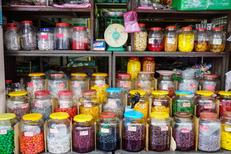 Candy Bottles at the Shops in Melaka, Malaysia Editorial Image Image