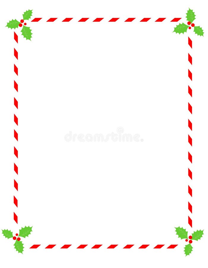Candy cane border with holly