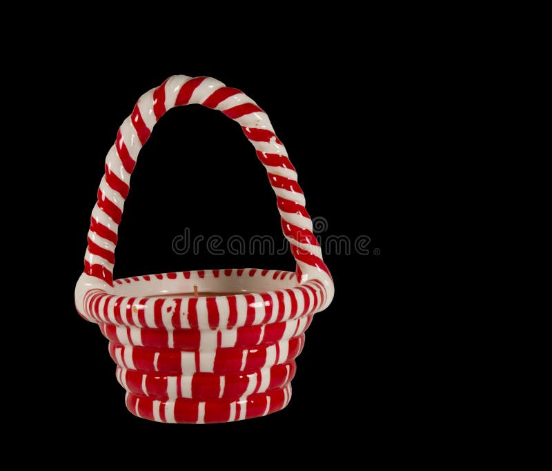 Candy cane candle basket stock photo. Image of clipping 17462534