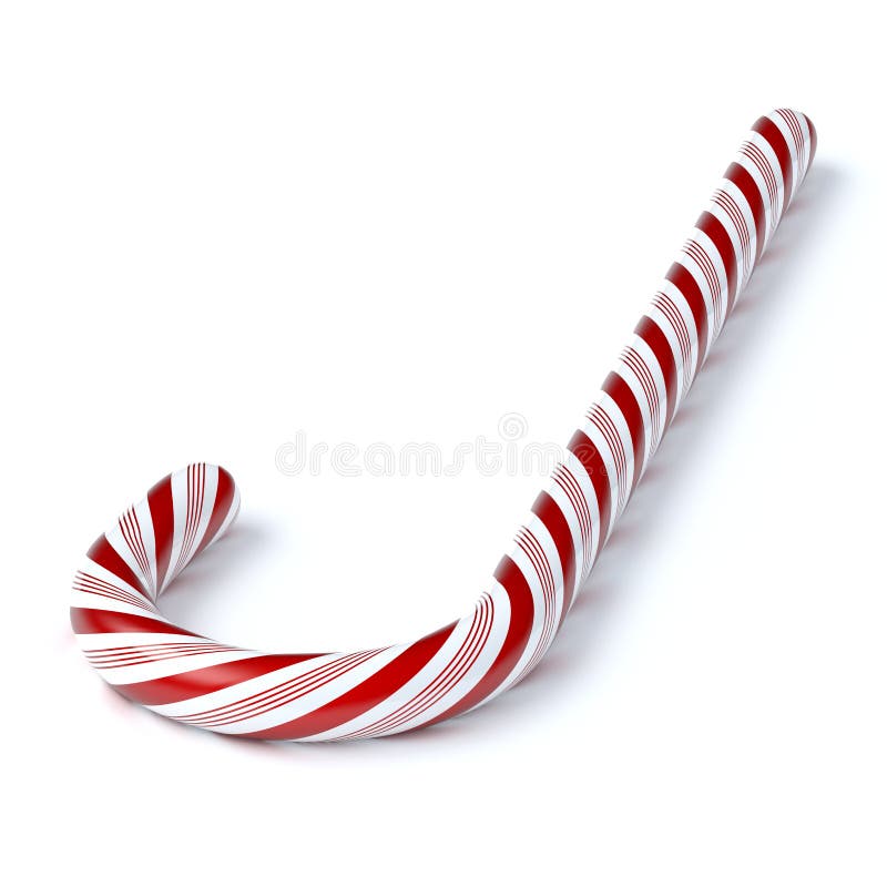 Candy Cane 3d illustration isolated on white stock illustration Candy Cane 3d illustration isolated on white stock illustration