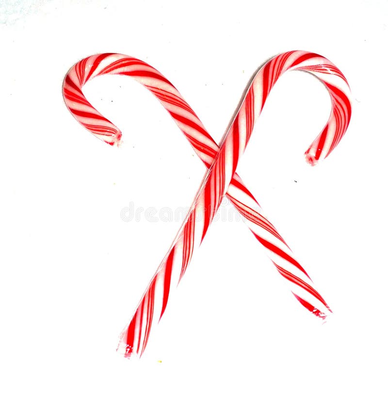 Candy Canes Spell Joy, on White Background; Christmas Stock Image