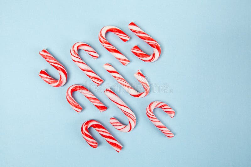 Candy Canes on Blue Background. Stock Photo Image of canes, candycane