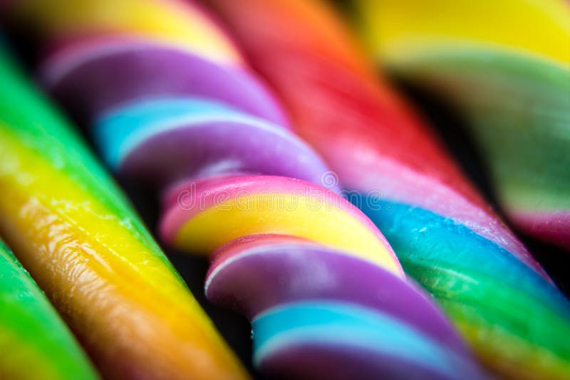 Candy Canes of Different Colors of the Rainbow Stock Photo Image of