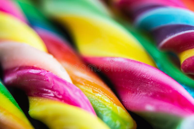 Candy Canes of Different Colors of the Rainbow Stock Image Image of