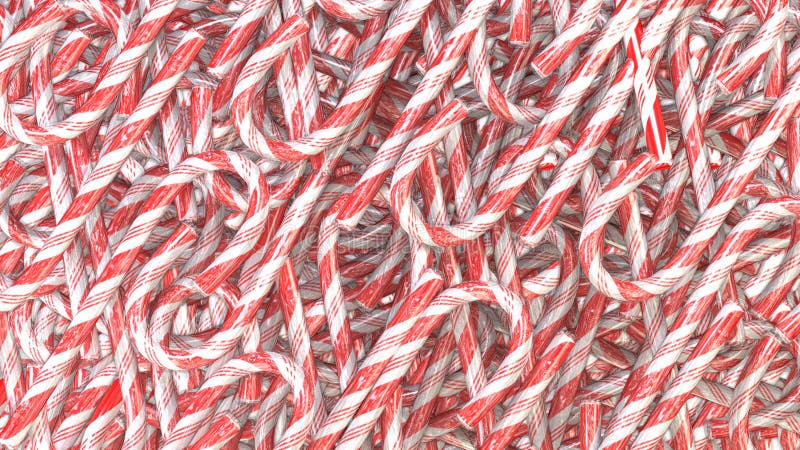 Multiple Candy canes in plastic wrapper in a pile. Multiple Candy canes in plastic wrapper in a pile.