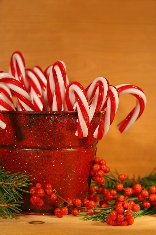 Candy canes in tin