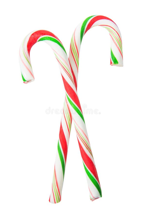 Red,green and White Striped Candy Cane Stock Photo Image of isolated